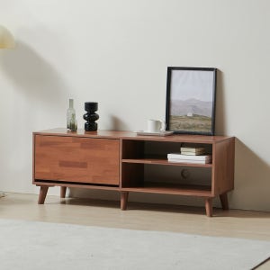 케이컴퍼니 피크 1단 1200 거실장 1서랍형 심플 낮은 TV K1200INS2LPM