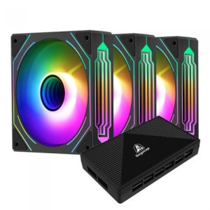 Segotep HB12 리버스 ARGB PWM (컨트롤러/3팩, 블랙) / MPS