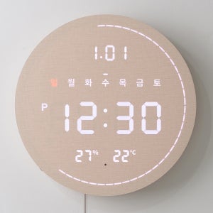 예쁜시계 무드등 백라이트 LED시계 WIFI연동 날짜 요일 온습도 터닝 리모컨