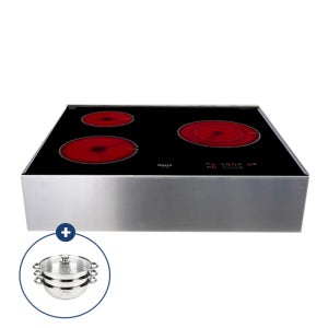 국내생산 리안츠 3구 하이라이트 LH-308 테두리 베벨컷팅 전기쿡탑 전기레인지 프리스탠드