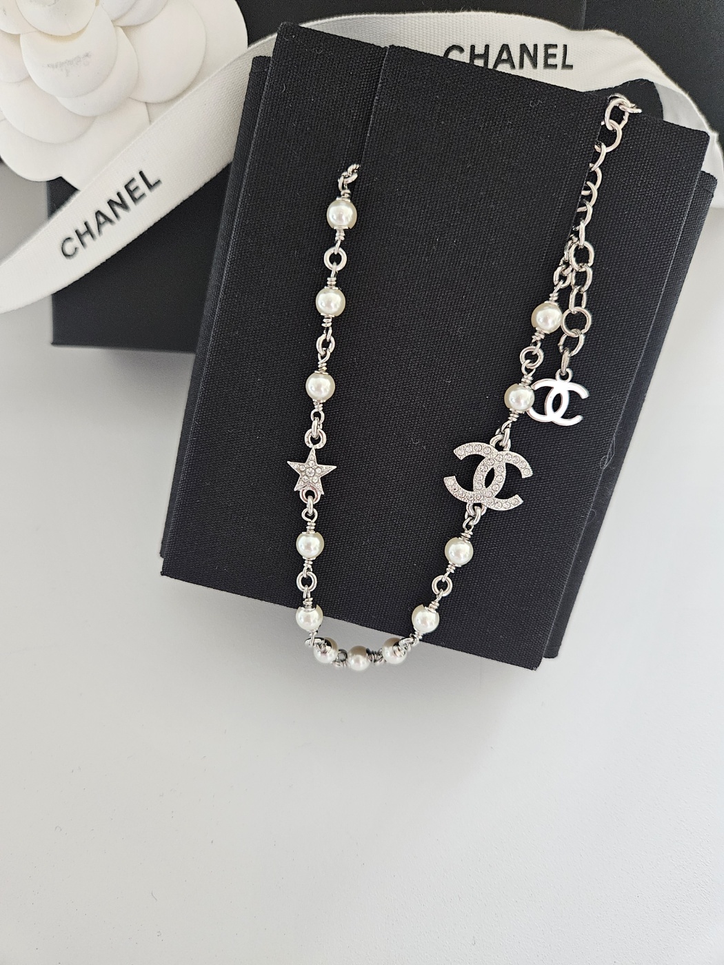 샤넬 CC로고 팬던트 목걸이 초커 네크리스 ABF748