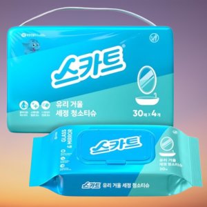 거울세정 물티슈 청소용 유리 닦는 얼룩 물때 물자국 없는 청소티슈 x 4개