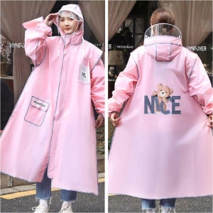 여성 레인 코트 성인 우비 비 옷 판초 우의 여자 귀여운 화이트 L XL 2XL 핑크 블루 그린