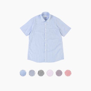 맨하탄 코튼100 런던스트라이프 여름 반소매 남자 캐주얼셔츠 캔디 남방