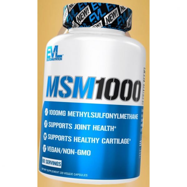 EV루션 <b>뉴트리션MSM</b>10001000 MG 메틸설포닐메탄 <b>MSM</b> 관절 건강 지원 연골 비건 비유전자변형 캡슐 60회 분량 미국내수용