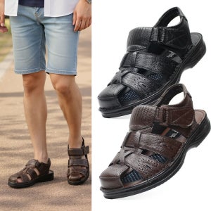 젠틀러슈 남성 소가죽 여름 중년 정장 샌들 아쿠아 캐주얼 샌달