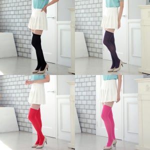 국산 80데니아 컬러 여성 밴드스타킹 1켤레+1켤레