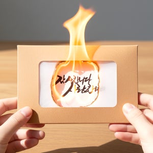 어버이날 불타는 편지 부모님 감동 이벤트 스승의날 감사 카드 반전편지지 롤링페이퍼 1+1