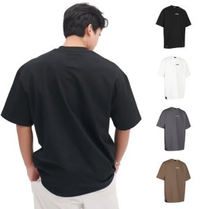 리베로 자수 헤비웨이트 480g 코튼 무지 오버핏 5부 두꺼운 반팔 티셔츠 짐웨어 빅사이즈