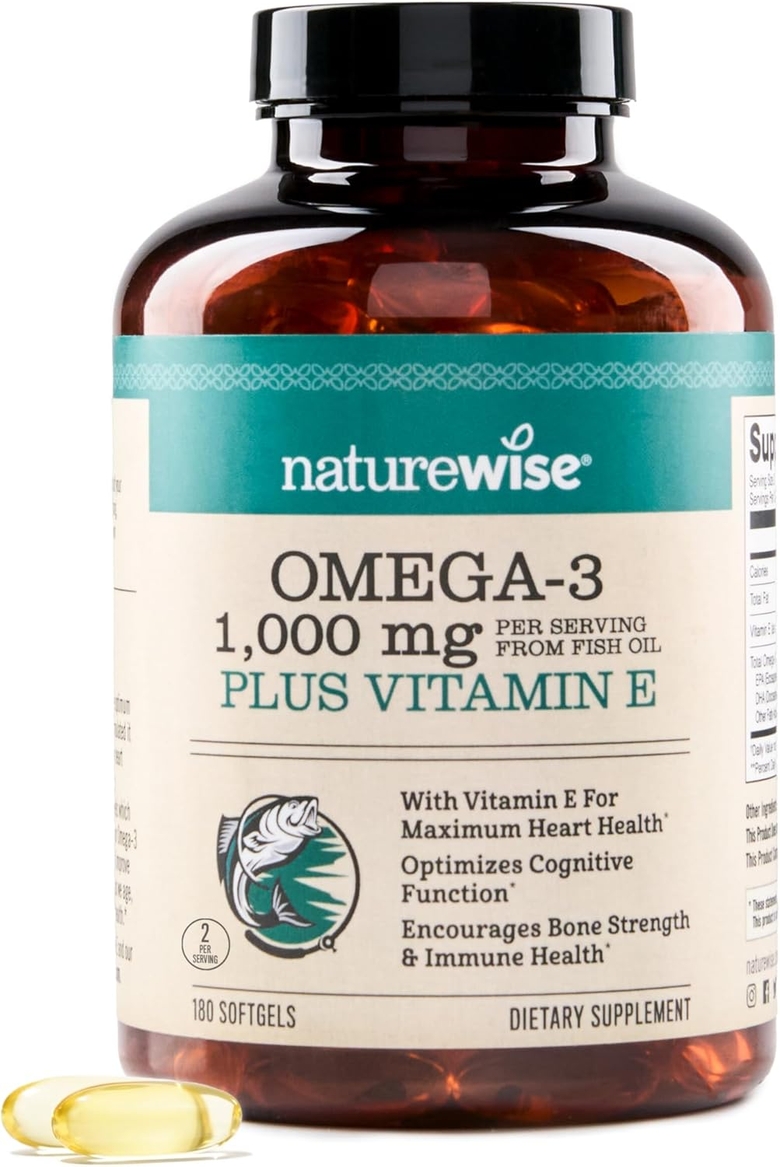 <b>네이처와이즈</b> 오메가3 피쉬오일 EPA DHA 보충제 180정