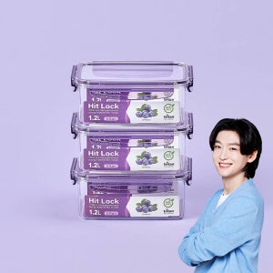 에코센스 히트락 올트라이탄 밀폐용기 직사각 1.2L, 3개