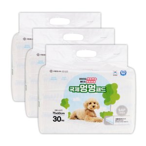국제멍멍패드 친환경 반려견패드대형 3팩 90매