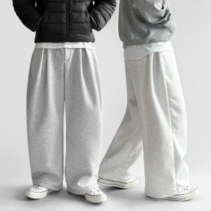 1+1 와이드트레이닝팬츠 벌룬 핏 팬츠 남자 기모 겨울 밴딩 바지