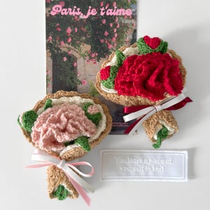 DIY키트 뜰안 카네이션 꽃다발 브로치 코바늘 뜨기 어버이날 스승의날 선물 패키지 뜨개질 뜨개질 (무료도안)