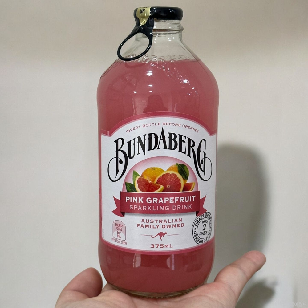 분다버그 핑크자몽 375ml 부드러운 탄산음료 홈카페 감성 파티 병음료 375ml, 12개