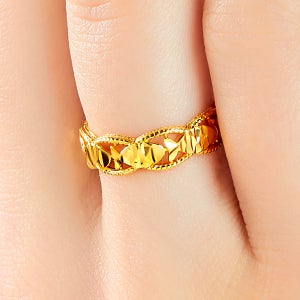 24K 순금 커팅 물고기 반지 3.75g