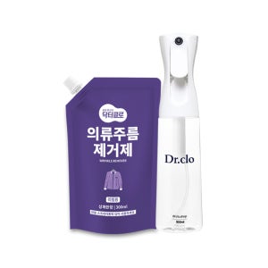 닥터클로 의류주름제거 섬유탈취제+용기세트 안개분사 살균 탈취 99.9% 300ml, 1개