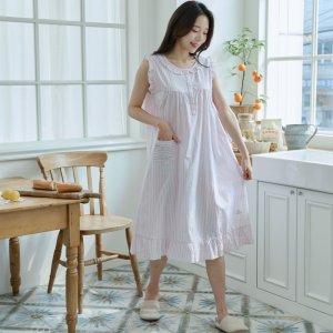 순면 여성 핑크 디너 ST 나시 홈웨어 잠옷 파자마 봄 여름 가을