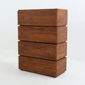 베르데퍼니처 레고 모듈 슬림 미니 틈새 원목 적층형 4단 옷 서랍장 800 카카오