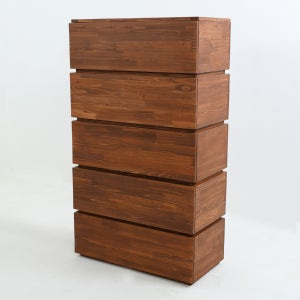 베르데퍼니처 레고 모듈 슬림 미니 틈새 원목 적층형 5단 옷 서랍장 800 카카오