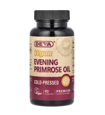 데바 비건 <b>이브닝 프림로즈 오일</b> 1,000 mg 90 비건 캡 달맞이꽃 감마리놀렌산