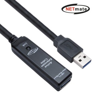 강원전자 넷메이트 USB3.0 연장 리피터 케이블 (전원 아답터 포함) 20m, 1개