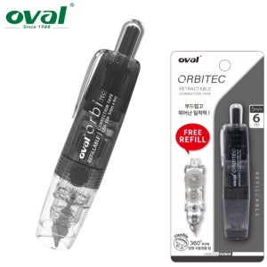 오발 샤프식 수정테이프 펜타입 리필 기획 세트 5mmx6M 블랙