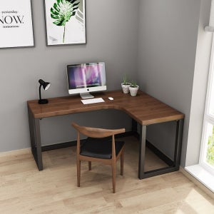 원목 L자형 책상 서재책상 컴퓨터 공부 사무실 120x80x75cm
