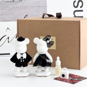 빅베어브릭 도트레이스 블랙커플 2p세트 피톤치드 석고방향제 실내디퓨저 집들이 결혼선물