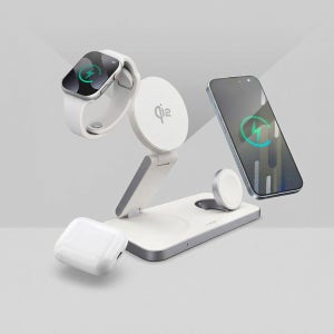 아이팝 폴드 3in1 Qi2 마그네틱 고속무선충전기 아이폰 워치 에어팟 화이트