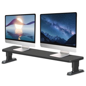 고부기 메탈 4단 높이조절 스탠드 컴퓨터 모니터받침대 1000mm, 블랙