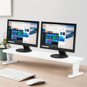 고부기 메탈 4단 높이조절 스탠드 컴퓨터 모니터받침대 1000mm, 화이트