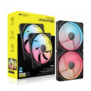 CORSAIR iCUE LINK LX140-R RGB STARTER KIT Reverse (2팩, 블랙) / MPS