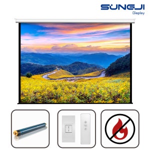 성지 전동스크린 가정용 무선 빔프로젝터 빔스크린 4:3 매립형 방염원단 381cm(150인치), 1개