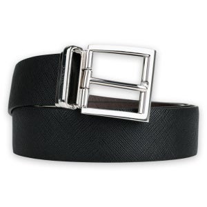 디몬트 프라다 남성 스퀘어 버클 사피아노 레더 리버시블 벨트(블랙/브라운) 2CC004 053 F00XF