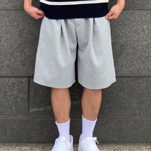 (1+1 할인)6부 원턱 스웻 반바지