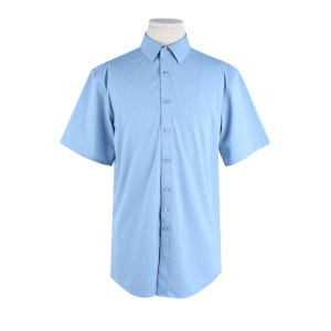 TR스판 선염 블루 반소매 셔츠 TYS215229