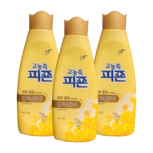 피죤 고농축 강력탈취 섬유유연제 용기 옐로 써니가든, 1L, 3개