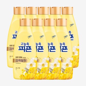 피죤 고농축 강력탈취 섬유유연제 용기 옐로 써니가든, 1L, 9개