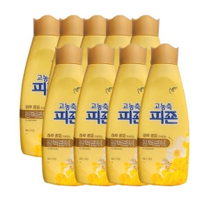 피죤 고농축 강력탈취 섬유유연제 용기 옐로 써니가든, 1L, 9개