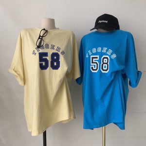 SALE 반팔티 58번 바이오워싱롱티 라운드 나염 빅사이즈티셔츠