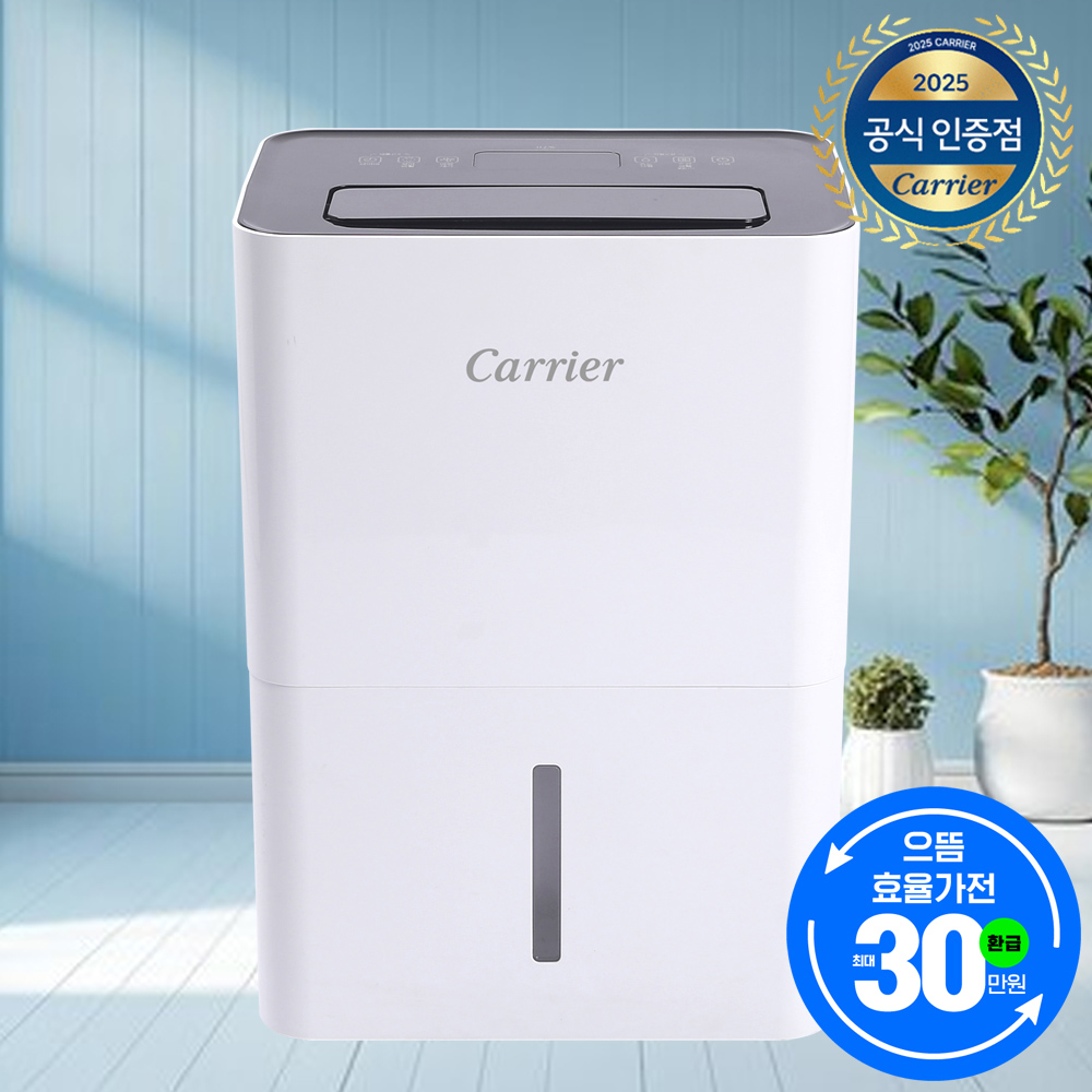 캐리어 제습기 1등급 가정용 소형 원룸 거실 화장실 연속배수 대용량 14L, 화이트 그레이