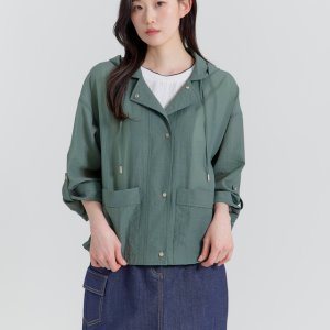 지센 [25SS] 여성 텐셀혼방 후드 가디건형 코트 LCCAP427 GE