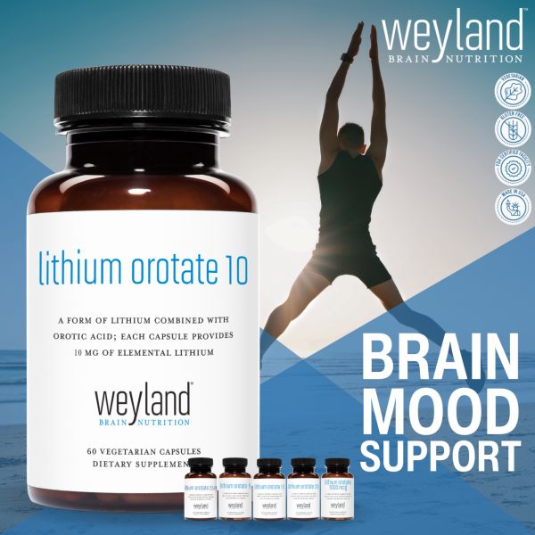 Weyland Brain Nutrition <b>리튬</b> 오로테이트 60 캡슐 10mg 미국산