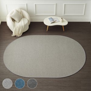 타원형 사이잘룩 워셔블 사계절 러그 6size 그레이 100x150cm