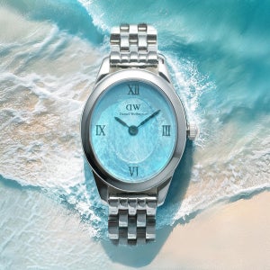 [다니엘 웰링턴] OPHELIA MINI 아이스 블루 타원형 실버메탈시계 여름시계