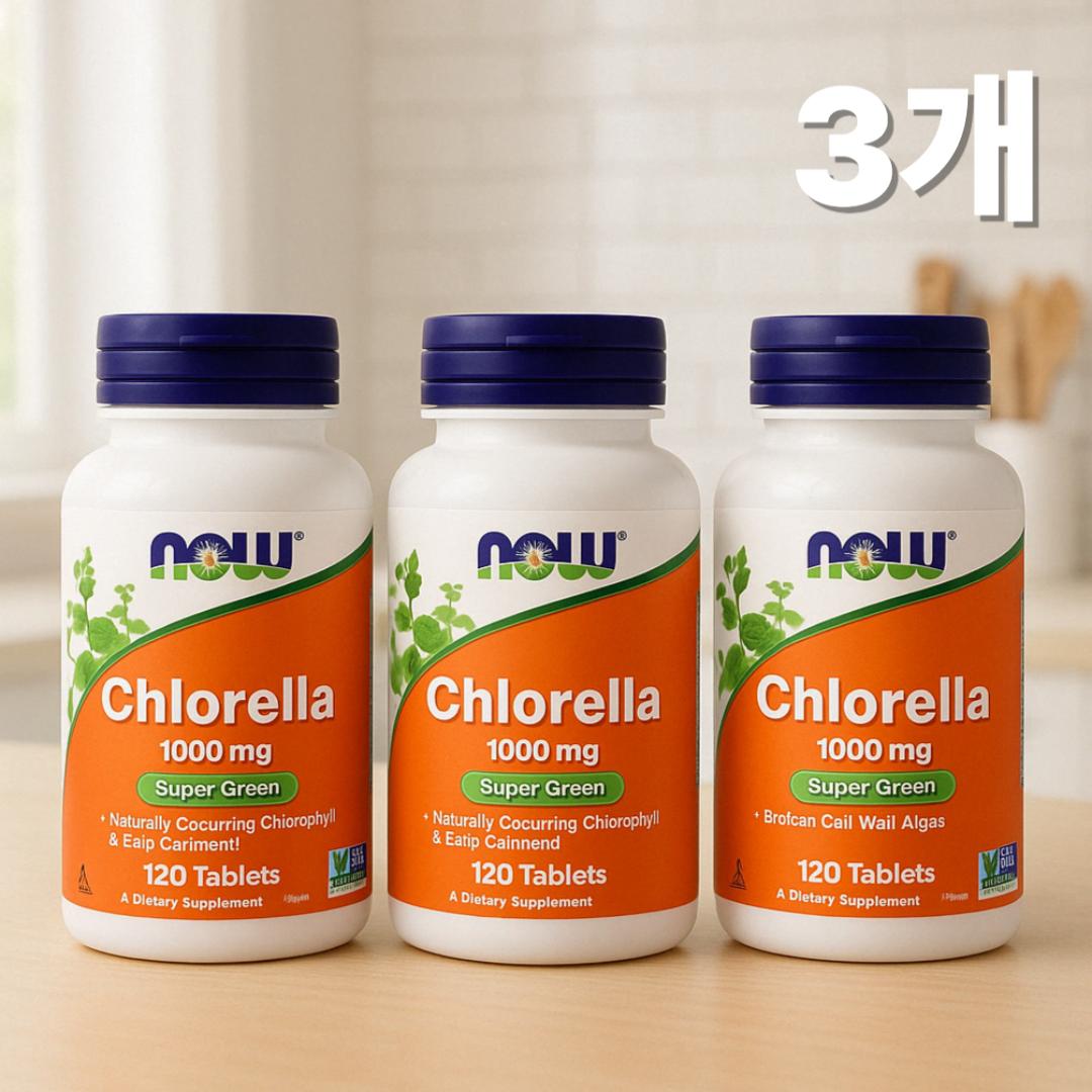 2+1 <b>나우푸드 클로렐라</b> 1000mg 120정 3통