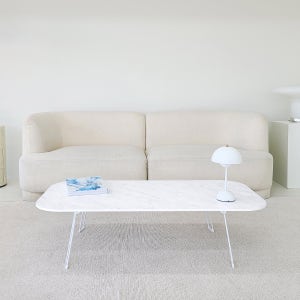 에스앤디자인 LPM 화이트 마블 와이드 접이식테이블 좌식 쇼파테이블 거실탁자 좌식식탁