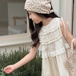 Irene’s Closet 레이스 러플 주름 장식 민소매 원피스 유아 주니어 여름