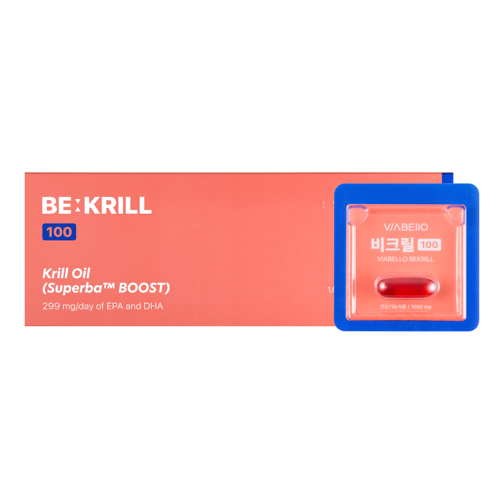 비아벨로 비크릴 <b>100</b> 체지방 감소 기능성 <b>크릴오일</b> 15캡슐 1개